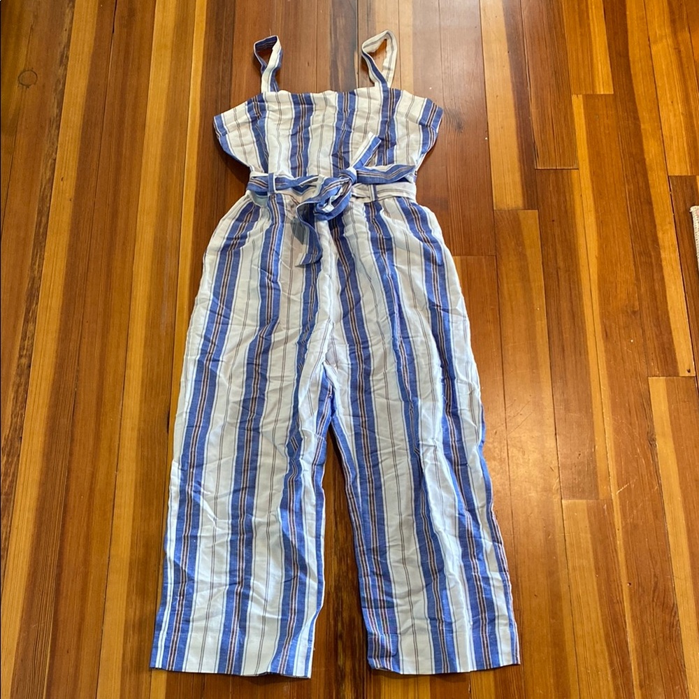 LOFT Striped One Piece Jumpsuit